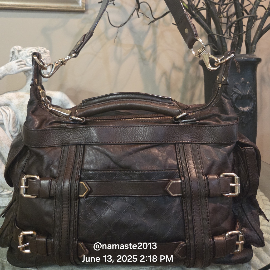 L.A.M.B. Gwen Stefani Leather Satchel Shoulder Crossbody Tote Bag Designer #143